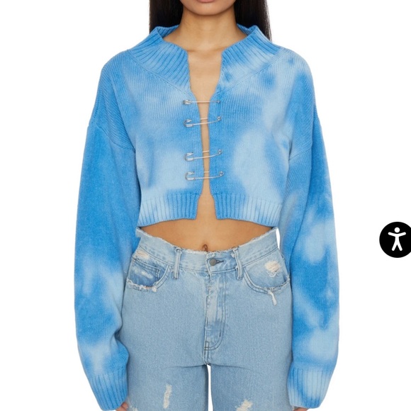 Danielle Guizio Tie-Dye Knit Safety pin sweater - Picture 1 of 8